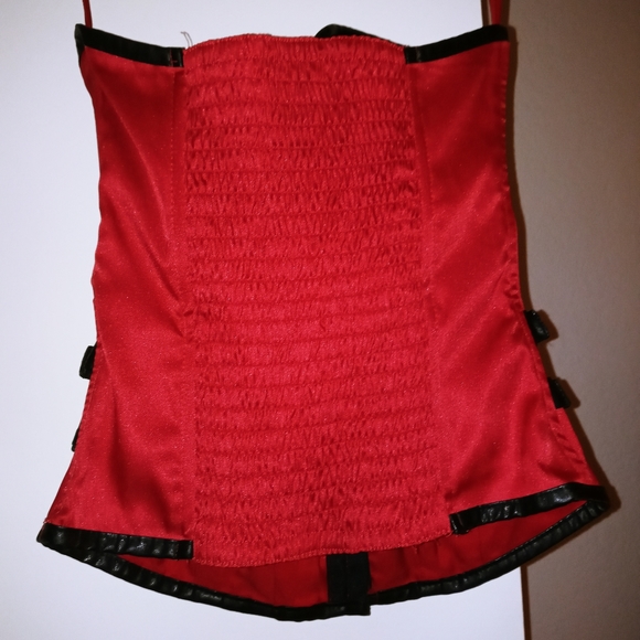 Satin & Leather Bustier - Worn once- Perfect Condition!! FINAL DROP! - Picture 4 of 8